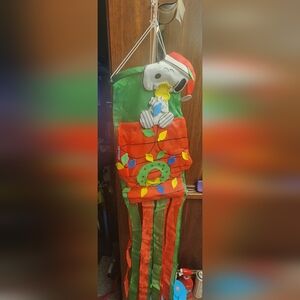 Peanuts Christmas Windsock with Green and Red Accents NIB